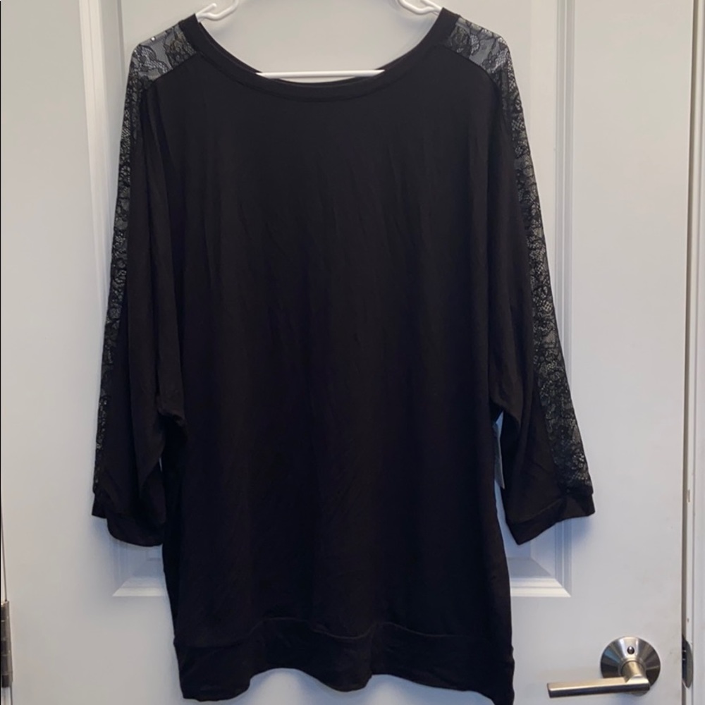 NWT- Torrid black and lace shirt- 2x